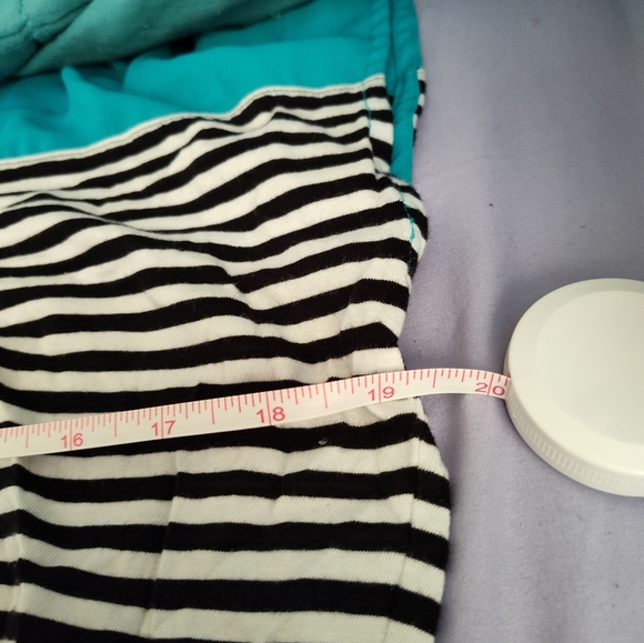 Westbound Ladies Top, turquoise with black and white stripes, l - Picture 6 of 6
